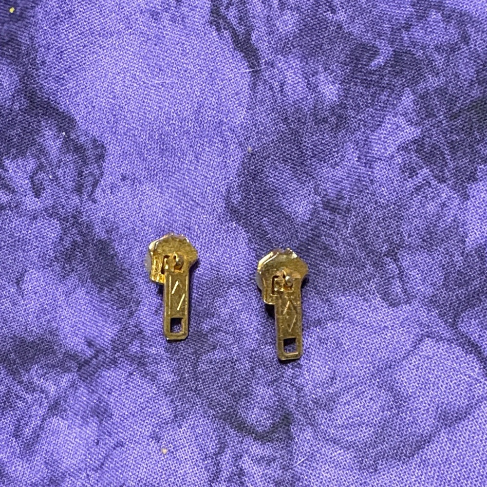 Gold Zipper Pull Charms - Pair